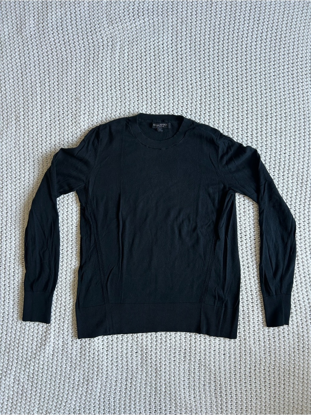 Banana Republic Black Silk Cotton Crewneck Sweater